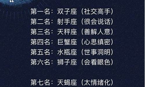 情商星座排序_星座排行榜情商