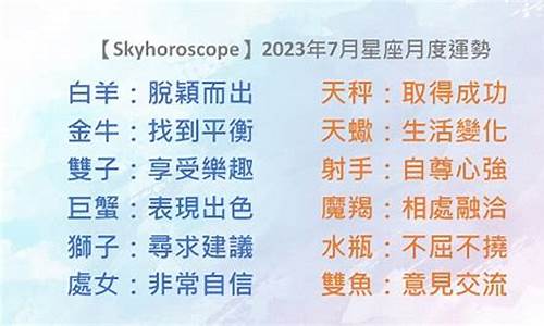 2023年的7月23号_2023年7月星座运势完整版解析