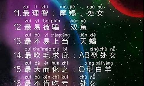 十二星座最全排行榜_十二星座最全排行榜图片